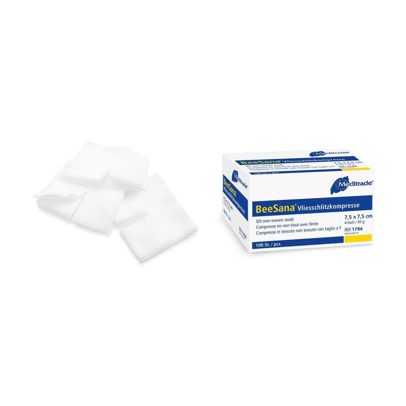 BeeSana® fleece-slidskompress, ikke-steril, 4-fold