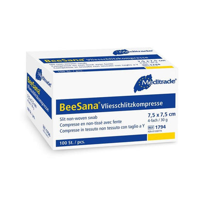 BeeSana® fleece-slidskompress, ikke-steril, 4-fold