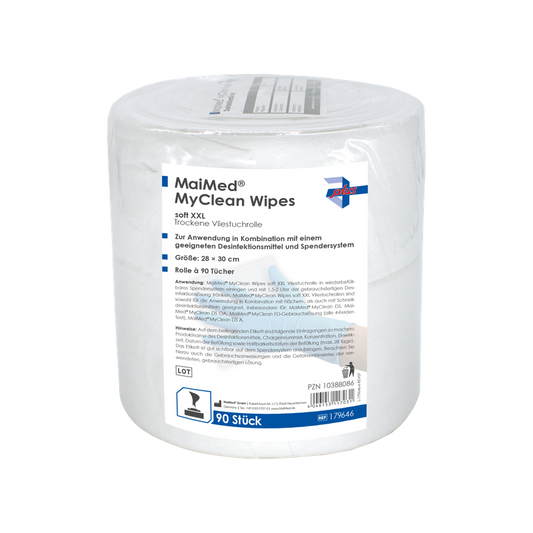 MaiMed MyClean Wipes bløde XXL desi servietter, refill 90 ark, umættede, 28x30cm | Pakke (90 ark)