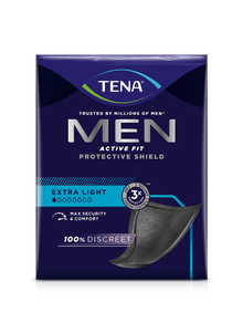 TENA MEN AKTIV BESKYTTELSE SKJÆLDE EKSTRA LIGHTINKINCINENCE INSERT | Pakke (14 stykker)