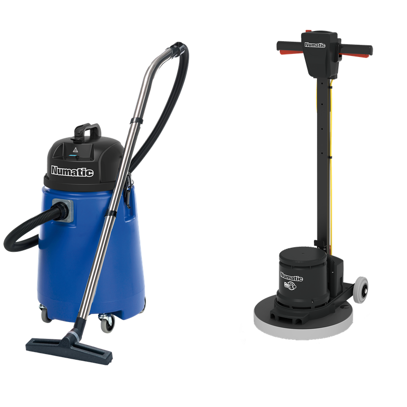 Numatisk enkeltskivemaskine HFM1515R / ESM sæt 5B med vandstøvsuger WV800-2 og PadLoc Trei | Pakke (1 stk)