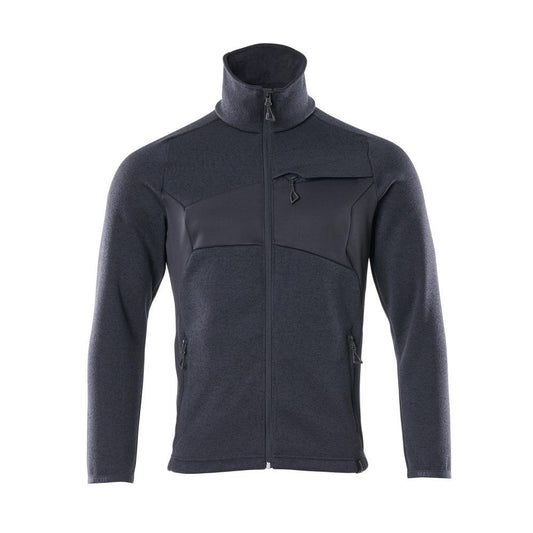 Strikket sweater med cardigan med lynlås