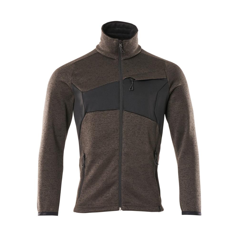 Strikket sweater med cardigan med lynlås