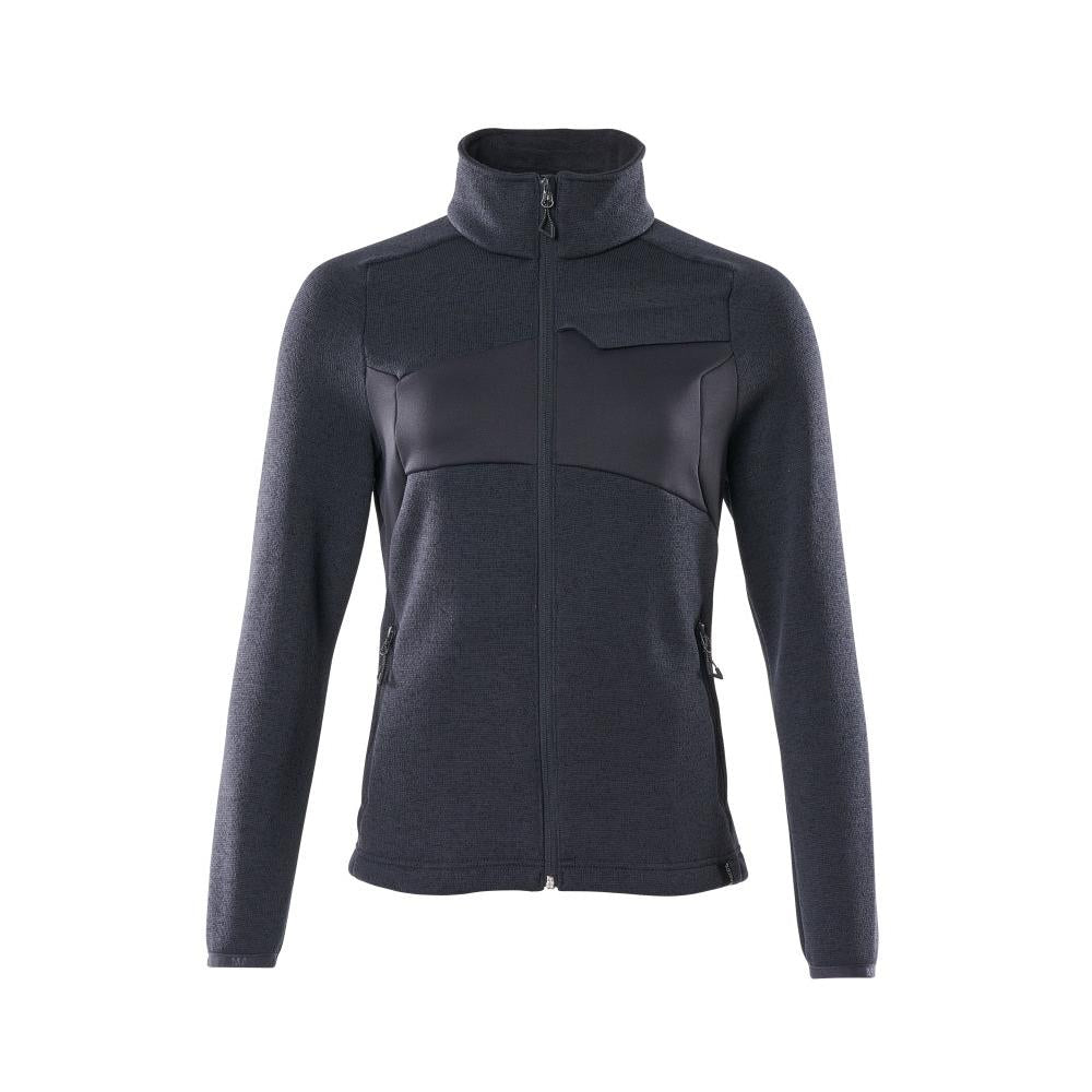 Strikket sweater med lynlås, damecardigan