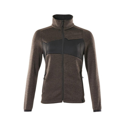 Strikket sweater med lynlås, damecardigan