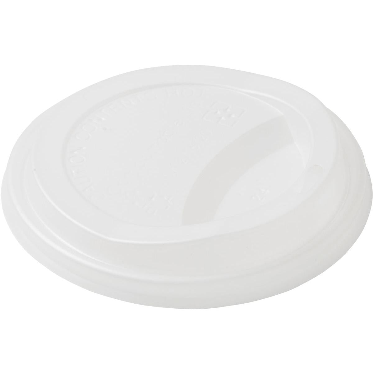 CPLA-låget til 159707 Hvid CPLA fra Duni GmbH er et hvidt engangs-kaffekruslåg med forhøjet kant, oval drikkeåbning og præget advarsel om varmt indhold. Leveres i pakker á 50 - perfekt til bæredygtige kruslågløsninger.