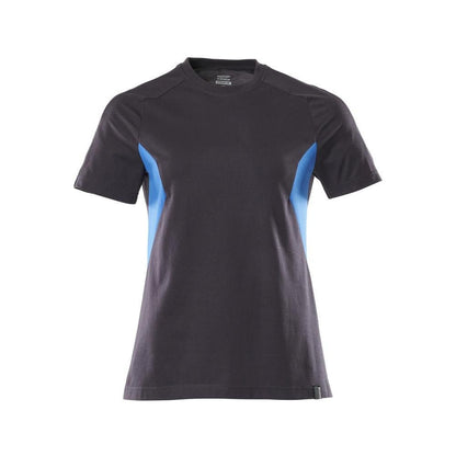T-shirt, dame-t-shirt, sort blå/azurblå