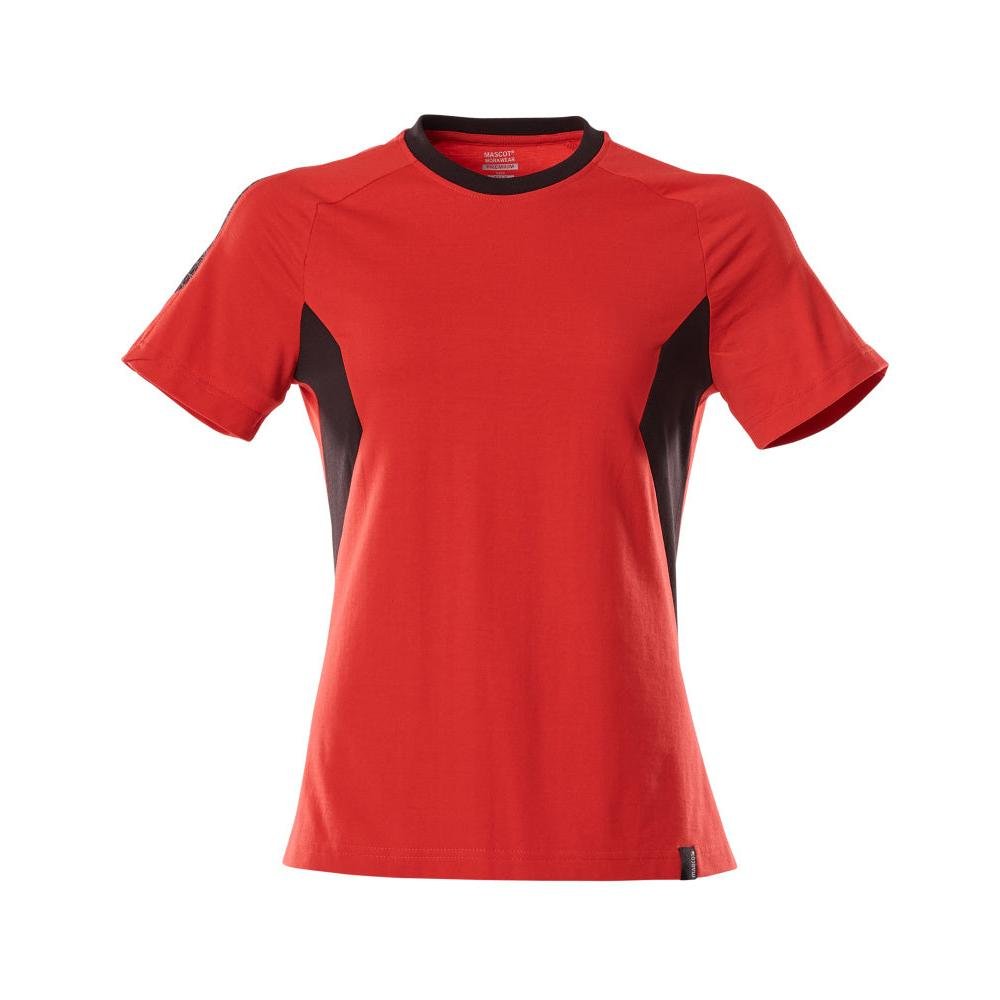 T-shirt, dame-t-shirt, trafik rød/sort