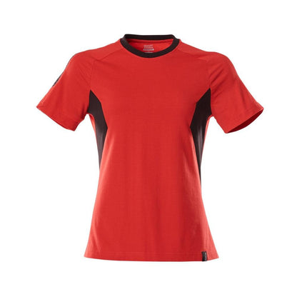 T-shirt, dame-t-shirt, trafik rød/sort
