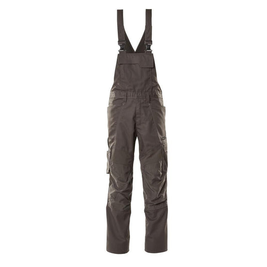 Dynbukser, knælommer, strækindlæg Dungaree, mørk antracit