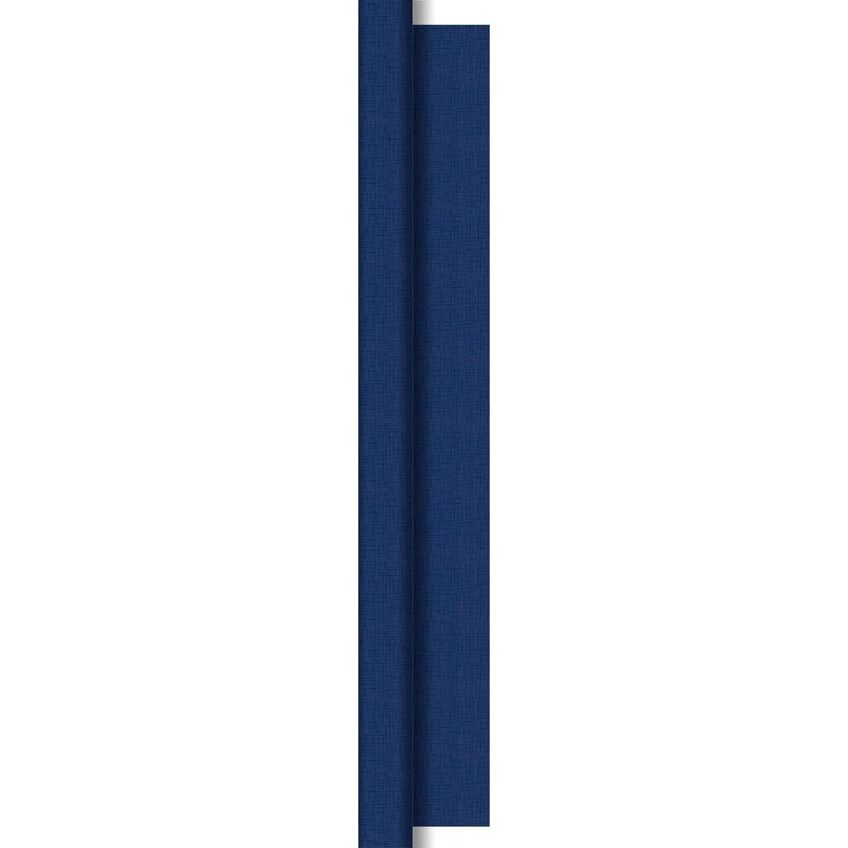 Et lodret blåt strukturpanel med en tynd sølvkant og skyggeeffekt, inspireret af Dunisilk-dug ruller 1,18 m x 25 m fra Duni GmbH, der ofte bruges i gastronomi til elegante borddekorationer.