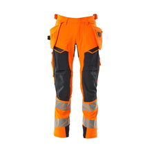 Bukser med hængelommer, ULTIMATE STRETCH-bukser, hi-vis orange/sort-blå