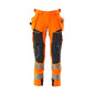 Bukser med hængelommer, ULTIMATE STRETCH-bukser, hi-vis orange/sort-blå