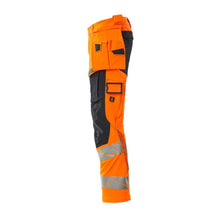 Bukser med hængelommer, ULTIMATE STRETCH-bukser, hi-vis orange/sort-blå