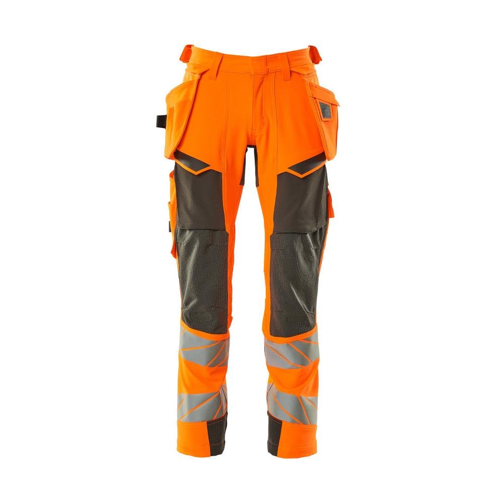 Bukser med hængelommer, ULTIMATE STRETCH bukser, hi-vis orange/mørk antracit