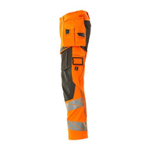 Bukser med hængelommer, ULTIMATE STRETCH bukser, hi-vis orange/mørk antracit