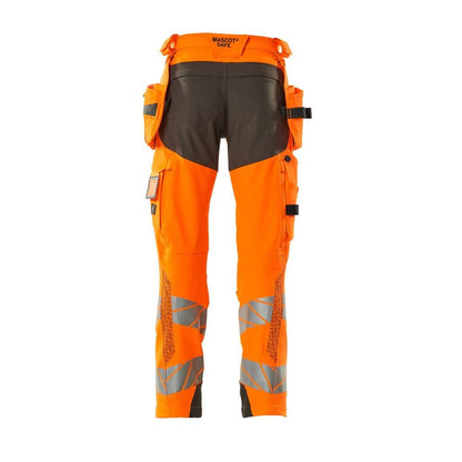 Bukser med hængelommer, ULTIMATE STRETCH bukser, hi-vis orange/mørk antracit