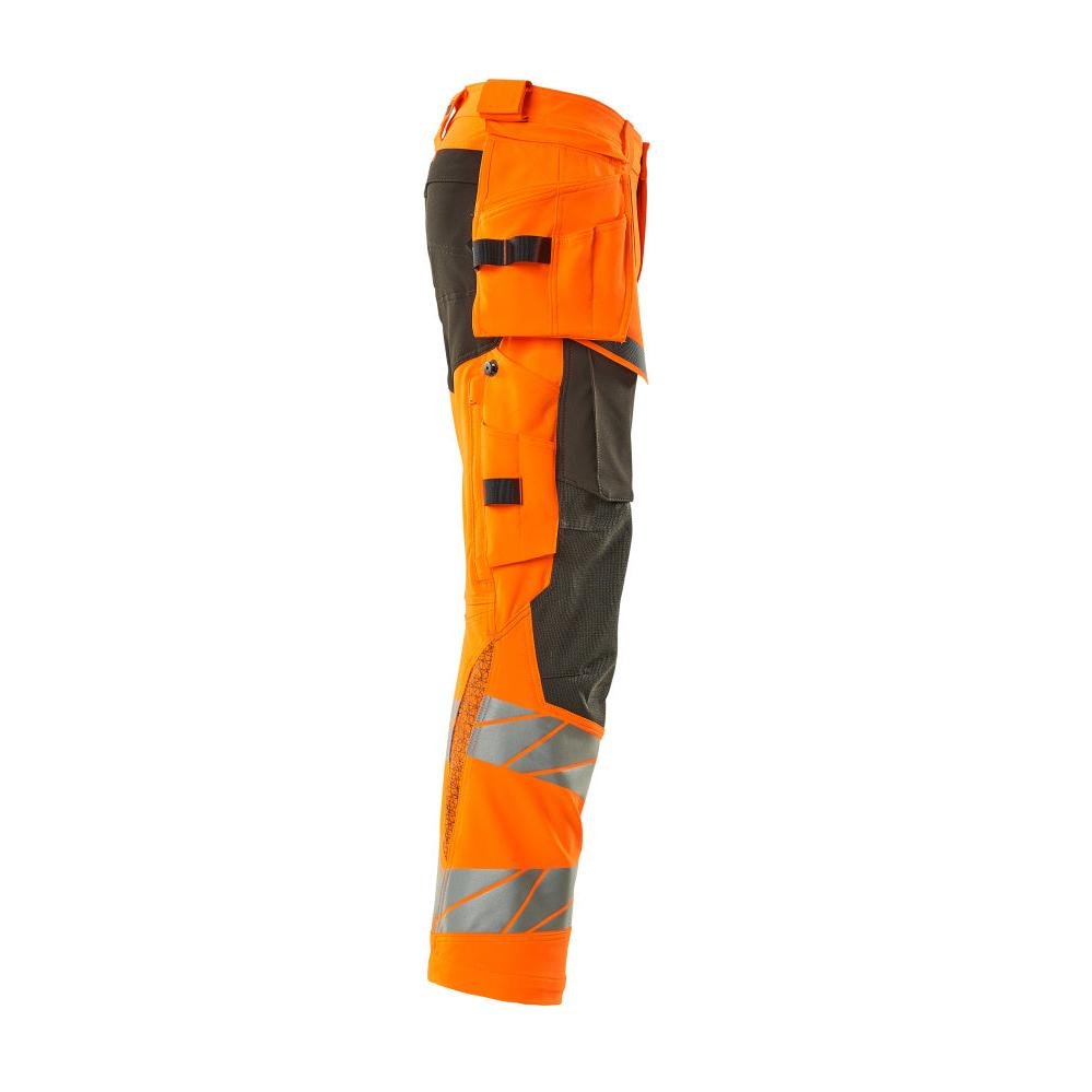 Bukser med hængelommer, ULTIMATE STRETCH bukser, hi-vis orange/mørk antracit