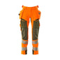 Bukser med hængelommer, ULTIMATE STRETCH bukser, hi-vis orange/mosgrøn