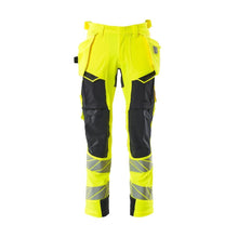 Bukser med hængelommer, ULTIMATE STRETCH bukser, hi-vis gul/sort-blå