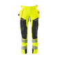 Bukser med hængelommer, ULTIMATE STRETCH bukser, hi-vis gul/sort-blå
