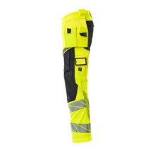Bukser med hængelommer, ULTIMATE STRETCH bukser, hi-vis gul/sort-blå
