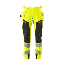 Bukser med hængelommer, ULTIMATE STRETCH bukser, hi-vis gul/sort