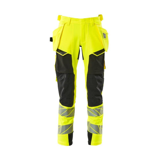 Bukser med hængelommer, ULTIMATE STRETCH bukser, hi-vis gul/sort