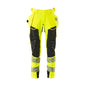 Bukser med hængelommer, ULTIMATE STRETCH bukser, hi-vis gul/sort