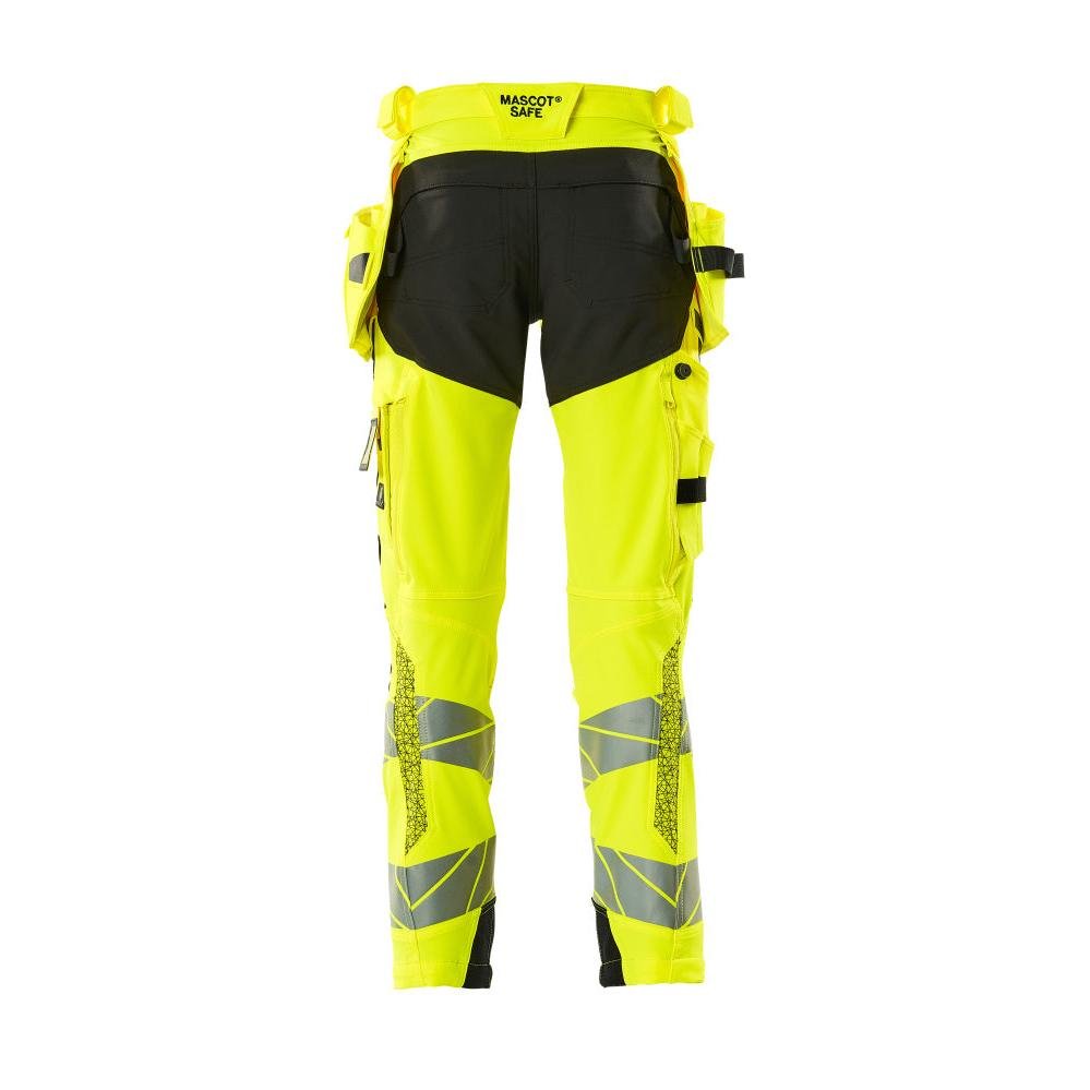 Bukser med hængelommer, ULTIMATE STRETCH bukser, hi-vis gul/sort
