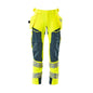 Bukser med hængelommer, ULTIMATE STRETCH-bukser, hi-vis gul/mørk petroleum
