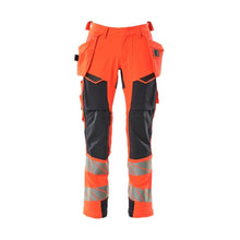 Bukser med hængelommer, ULTIMATE STRETCH-bukser, Hi-vis rød/sort-blå