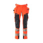 Bukser med hængelommer, ULTIMATE STRETCH-bukser, Hi-vis rød/sort-blå