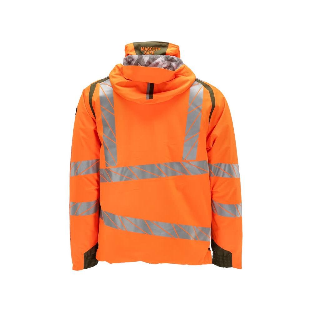 Vinterjakke CLIMASCOT®, letvægts vinterjakke, hi-vis orange/mosgrøn