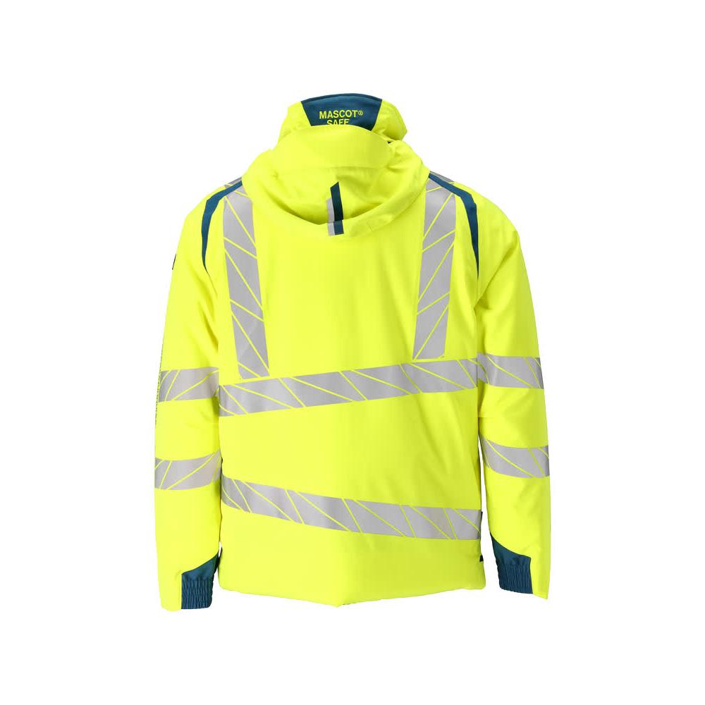 Vinterjakke CLIMASCOT®, letvægts vinterjakke, hi-vis gul/mørk petroleum