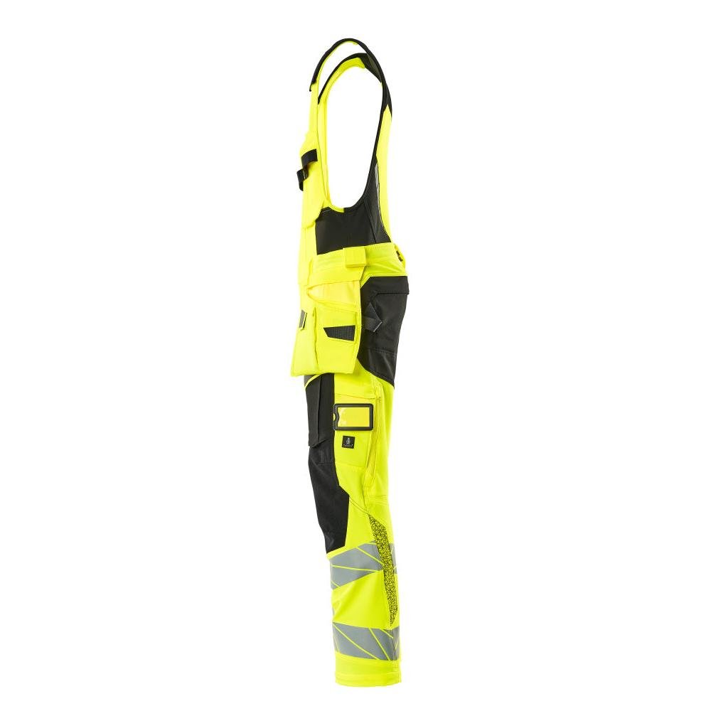 Kombinationsbukser, hængelommer, ULTIMATE STRETCH kombinationsbukser, hi-vis gul/sort