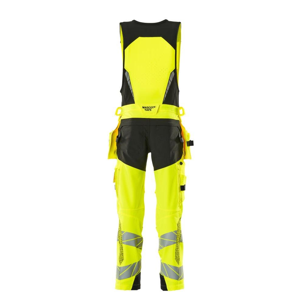 Kombinationsbukser, hængelommer, ULTIMATE STRETCH kombinationsbukser, hi-vis gul/sort