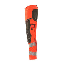 Bukser med knælommer, ULTIMATE STRETCH-bukser, hi-vis rød/mørk antracit