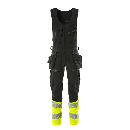 Kombinationsbukser, hængelommer, ULTIMATE STRETCH kombinationsbukser, sort/hi-vis gul