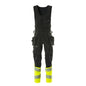 Kombinationsbukser, hængelommer, ULTIMATE STRETCH kombinationsbukser, sort/hi-vis gul