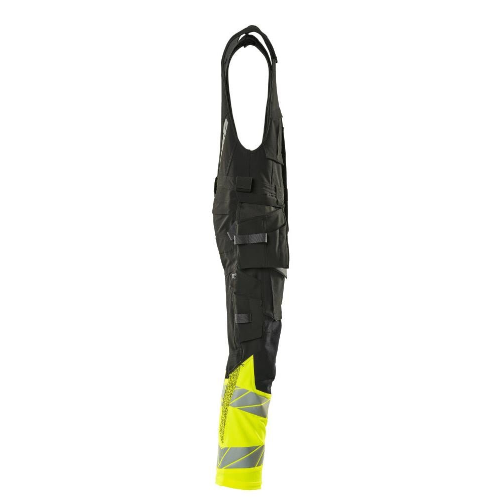Kombinationsbukser, hængelommer, ULTIMATE STRETCH kombinationsbukser, sort/hi-vis gul