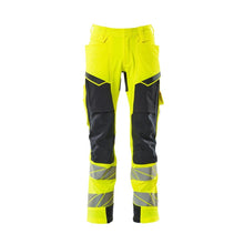 Bukser med knælommer, ULTIMATE STRETCH bukser, hi-vis gul/sort-blå