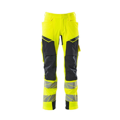 Bukser med knælommer, ULTIMATE STRETCH bukser, hi-vis gul/sort-blå