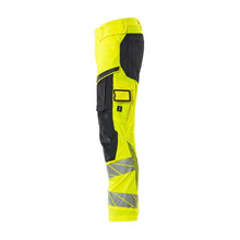 Bukser med knælommer, ULTIMATE STRETCH bukser, hi-vis gul/sort-blå