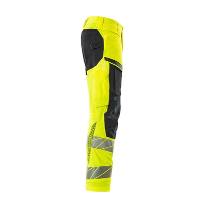Bukser med knælommer, ULTIMATE STRETCH bukser, hi-vis gul/sort-blå