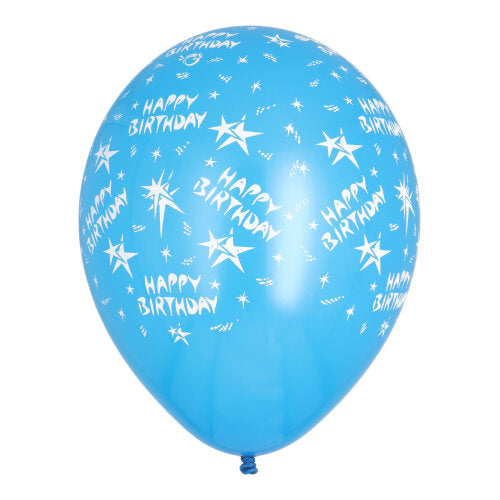 En farverig 10-pak PAPSTAR balloner "Happy Birthday" (Ø 29 cm) fra PAPSTAR GmbH, ideel til fødselsdagsdekorationen, i forskellige farver og med festlige tryk.