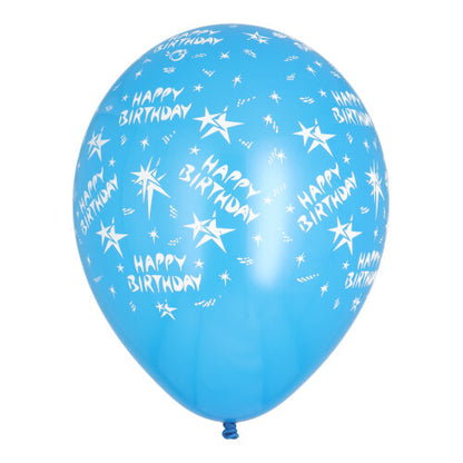 En farverig 10-pak PAPSTAR balloner "Happy Birthday" (Ø 29 cm) fra PAPSTAR GmbH, ideel til fødselsdagsdekorationen, i forskellige farver og med festlige tryk.