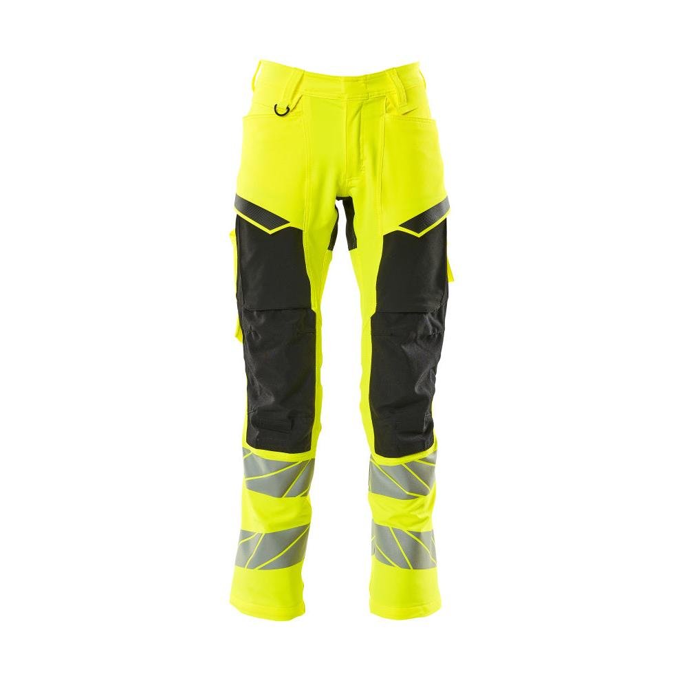 Bukser med knælommer, ULTIMATE STRETCH bukser, hi-vis gul/sort