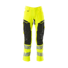 Bukser med knælommer, ULTIMATE STRETCH bukser, hi-vis gul/sort