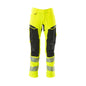 Bukser med knælommer, ULTIMATE STRETCH bukser, hi-vis gul/sort